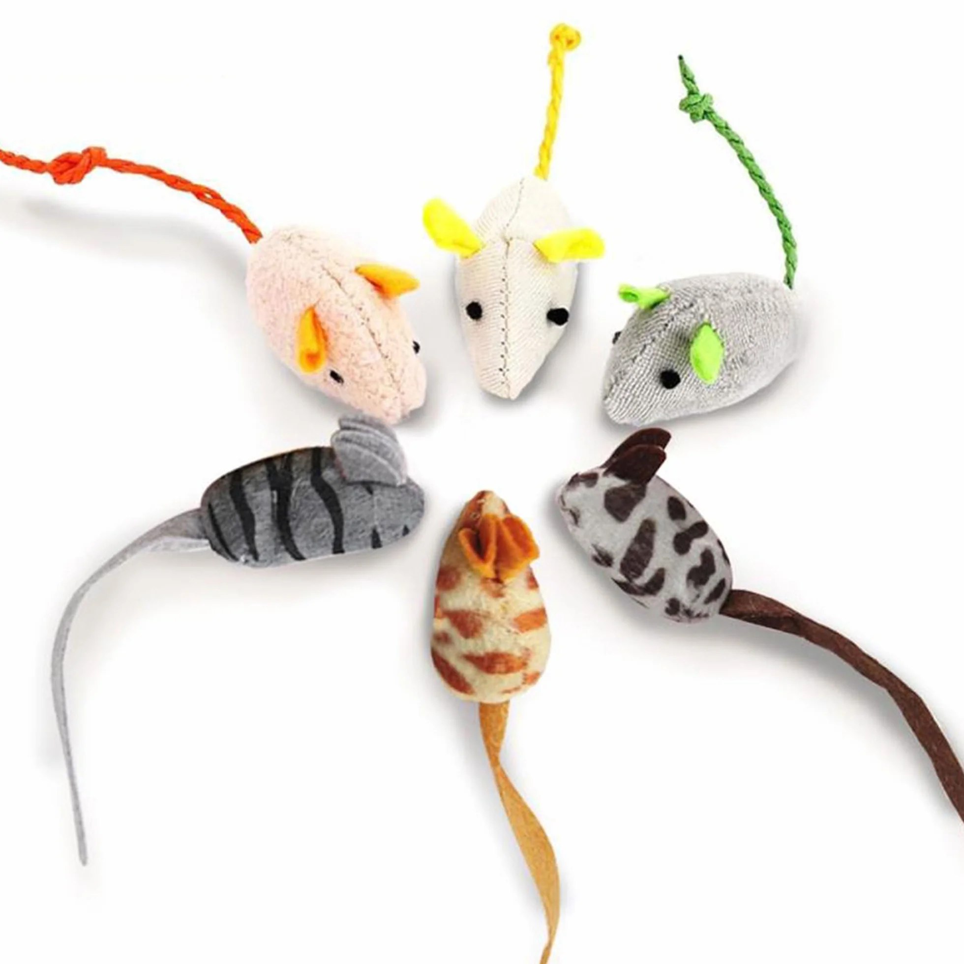 KTL 6 Paquetes de Juguetes para Gatos Interactivo Juguetes para Ratones Catnip para Gatos Peludo Ratón Gato Gatito Que juegan a Masticar Dientes Limpieza Realista Juguete de Felpa