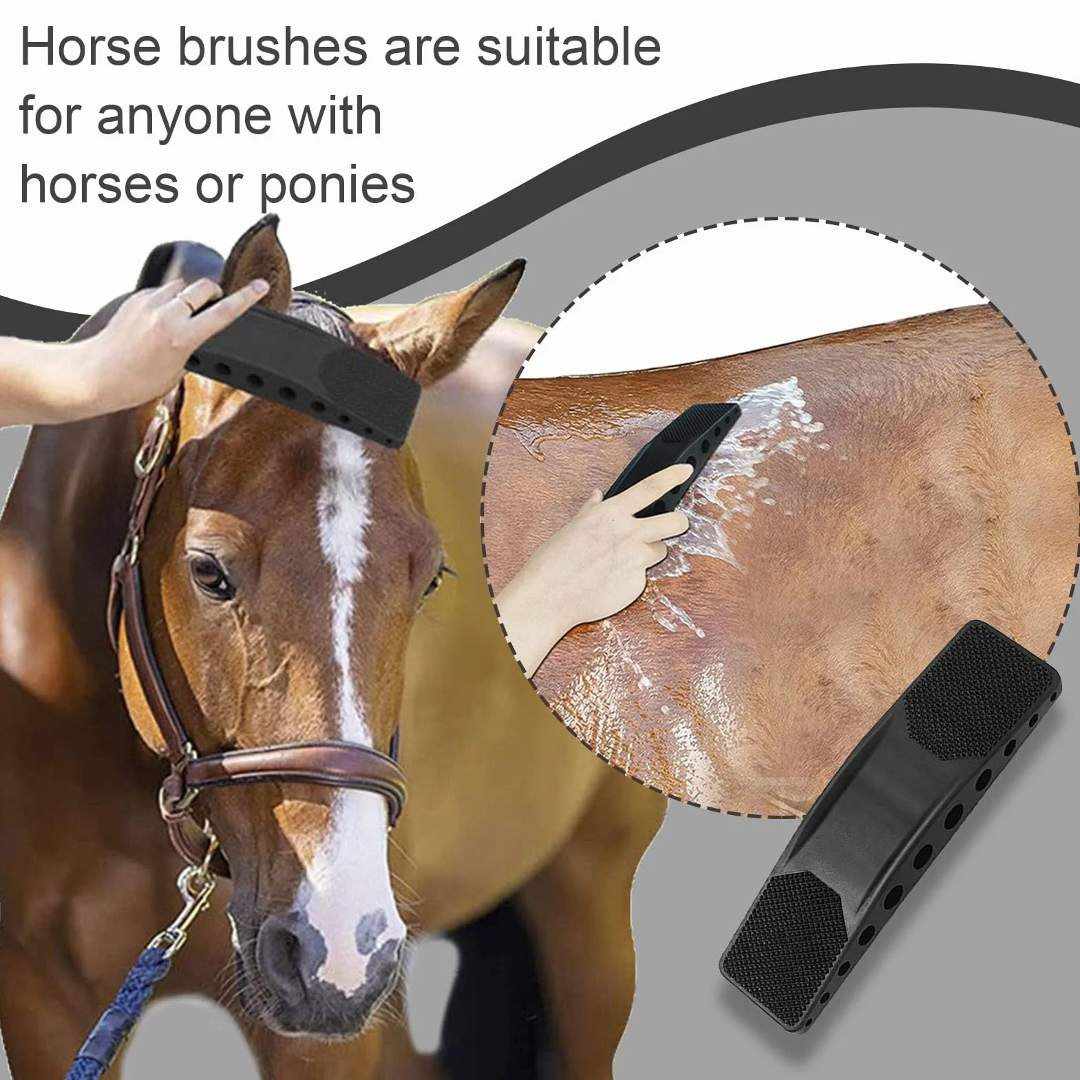 2 Pcs Peine De Masaje De Caballo,6 En 1 Peine Masajeador Para Caballos,Cepillos Para El Cuidado Del Caballo,Cepillo De Raíz De Caballo,Eliminar El Pelo Seco y Suelto De Los Perros De Caballo