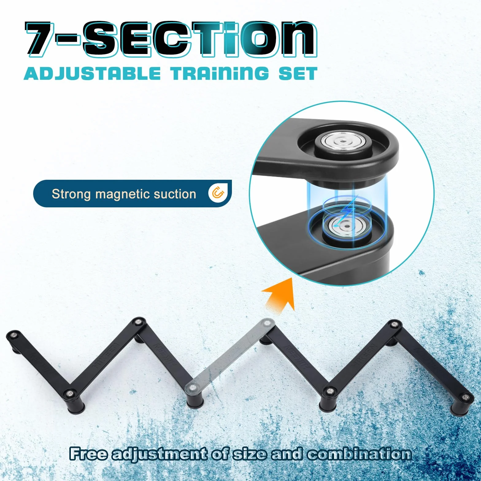BOOSTEADY Entrenador de Manejo de Palos de Hockey de 5 Secciones Magnético Ajustable