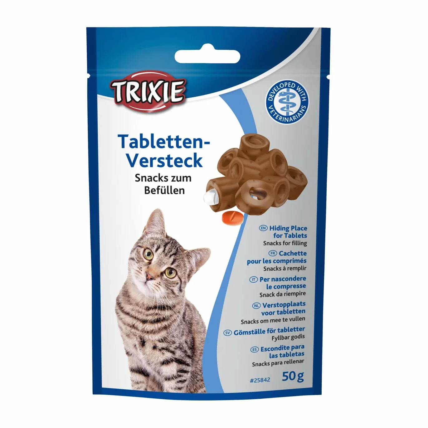 Trixie Escondite para pastillas para gatos | 3 x 50 g | Paquete Triple | Suplemento alimenticio para gatos | Facilita la administración de medicamentos | Abertura para pastillas | Fácil de moldear