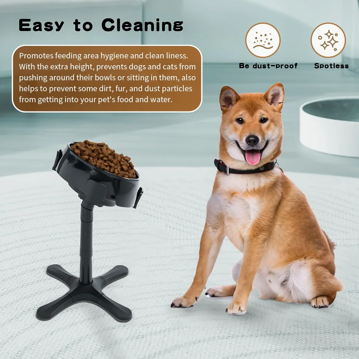 ALILEWAY - Paquete de 2 soportes elevados para cuencos para perros, ancho ajustable en altura, soportes elevados para cuencos para perros, cuencos de alimentación para mooost, almohadillas