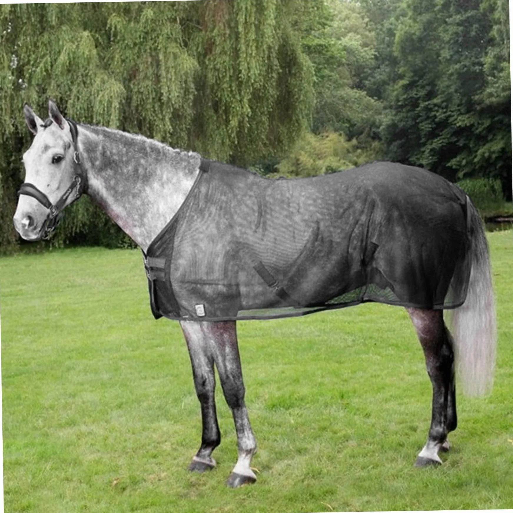Mantas para caballos para caballos reales Hojas de moscas de caballos, sábanas de mosca ajustable para caballos, protección UV ＆ Mantas de malla de malla transpirable para caballos reales, sábana c