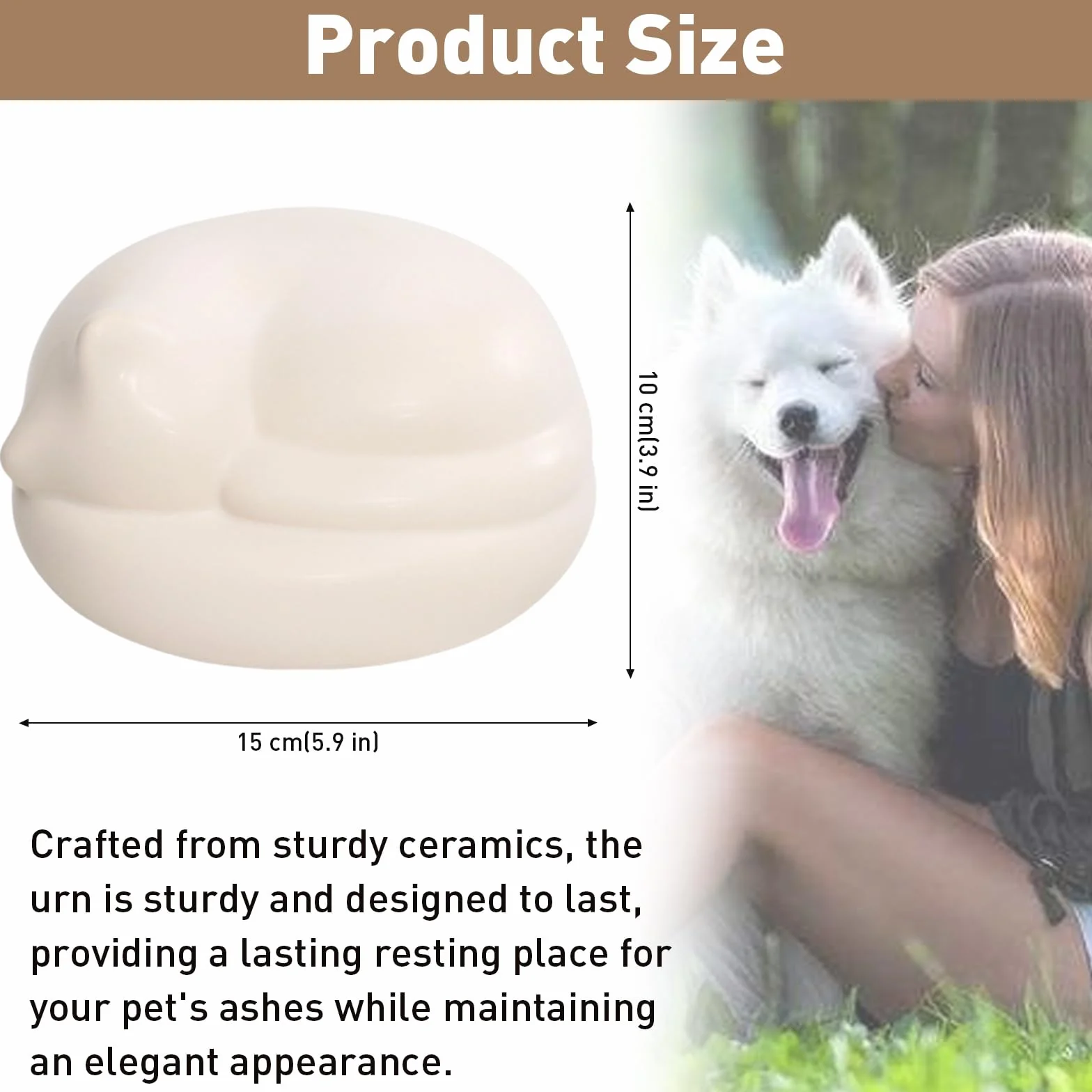 Urna conmemorativa de cremación para mascotas, contenedor de cerámica personalizado para cenizas de mascotas, para gatos, perros, tarro de recuerdo para recuerdo (gato)