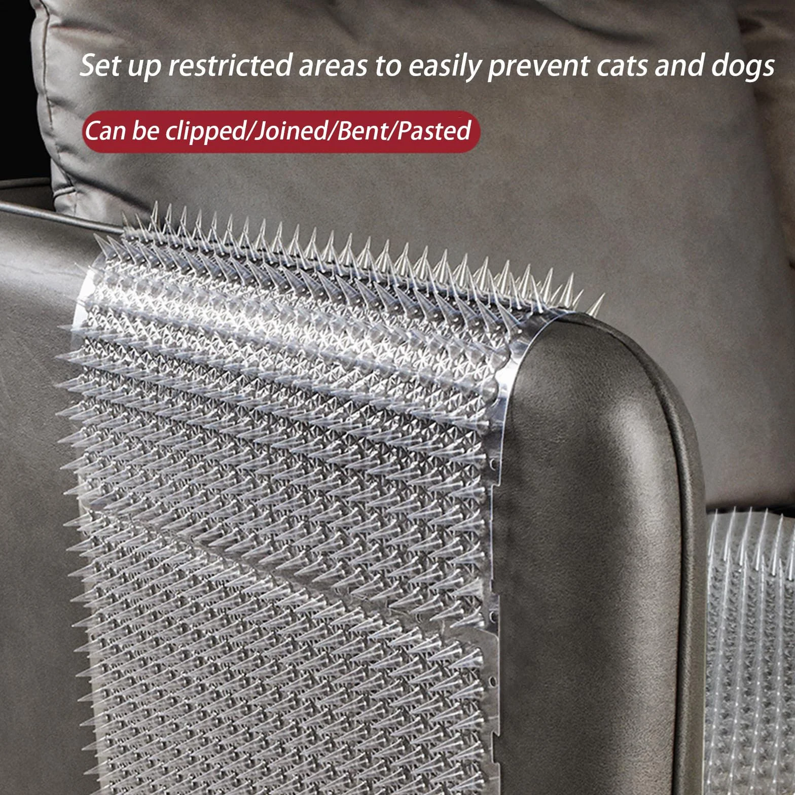 Alfombrilla Anti Gatos, Rejilla Antigatos 10 Unidades | Pinchos Disuasorios para Jardín y Balcón | Protección Duradera Interior/Exterior | PP Reciclado, Antideslizante 42 * 34cm (12, Transparente)