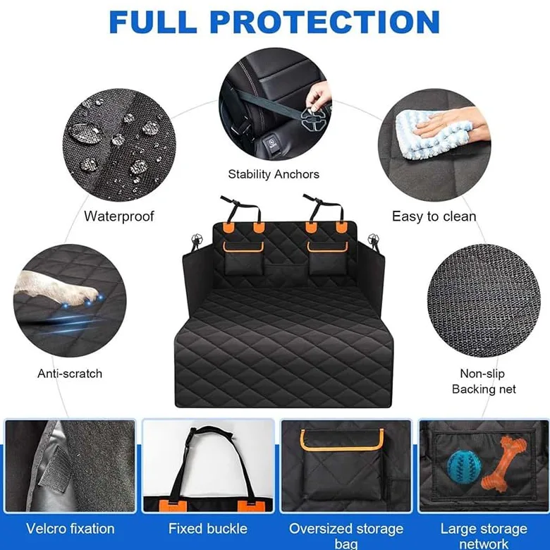 Funda Coche Perro para Volvo S60 2015-2018, Funda Coche Perro Protector Asiento Trasero Mascotas Impermeable Antideslizante Cubre Coche Accesorios,B