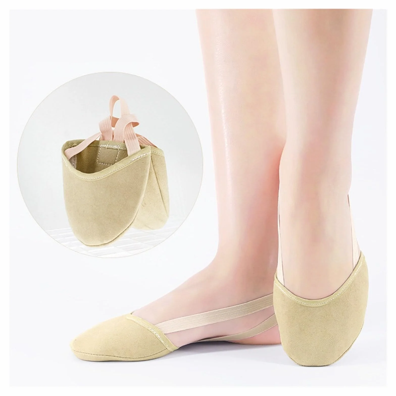 Zapatillas Gimnasia Rítmica Microfibra Suela Protectora Competición Profesional