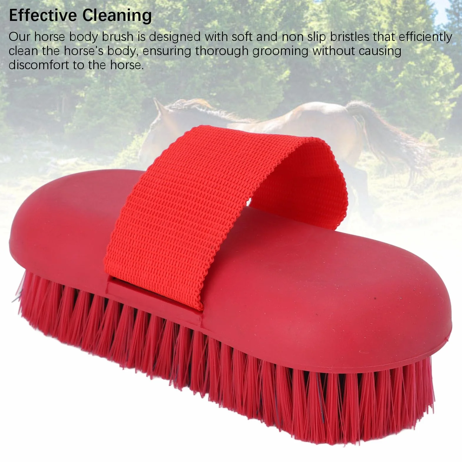 Cepillo de Aseo para Caballos, Esponja de Limpieza Corporal con Agarre Ergonómico para Baño y Cuidado de Mascotas y Hogar