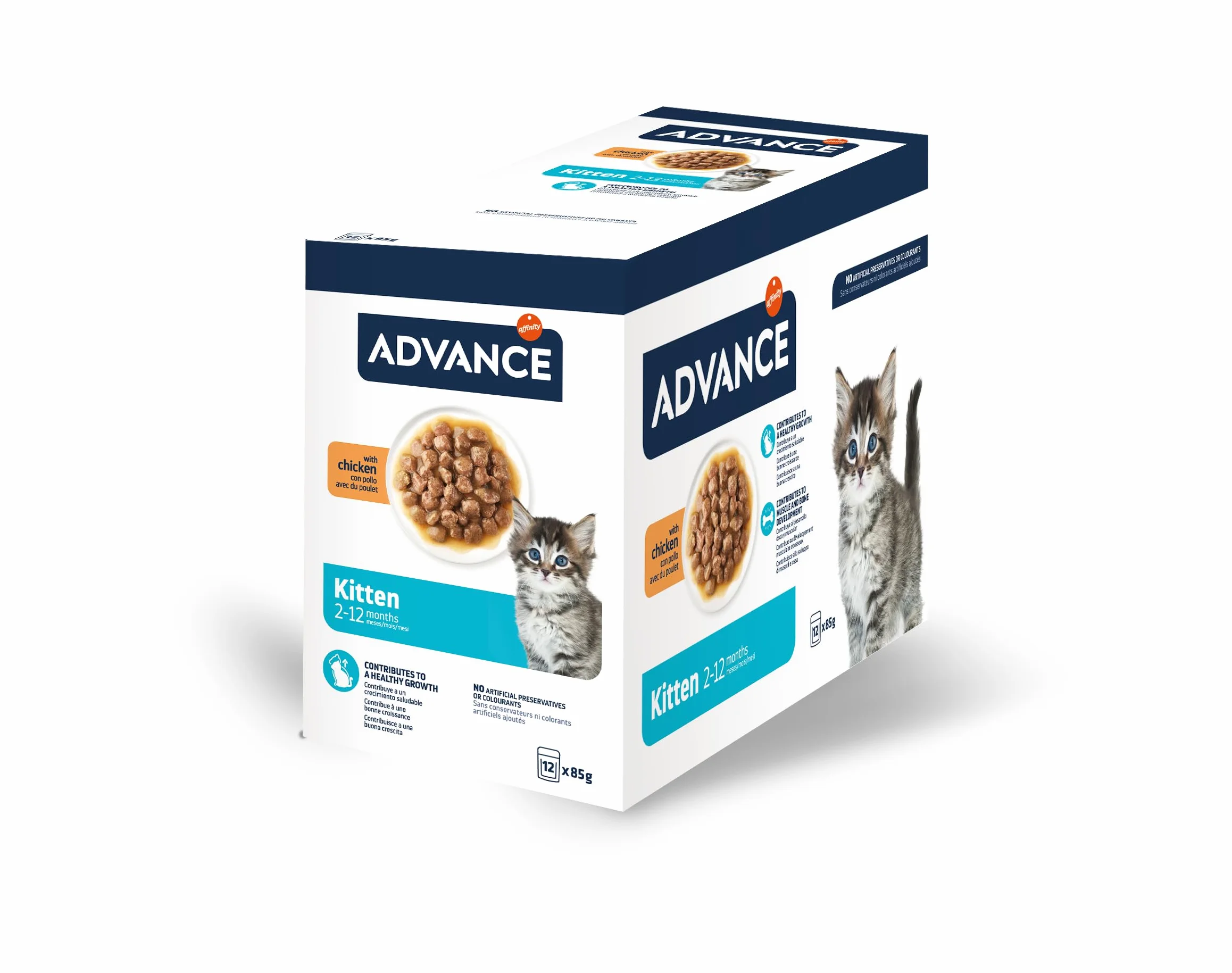 Advance Comida Húmeda para Gatitos con Pollo, Multipack 12 x 85 g, Total 1.02 kg