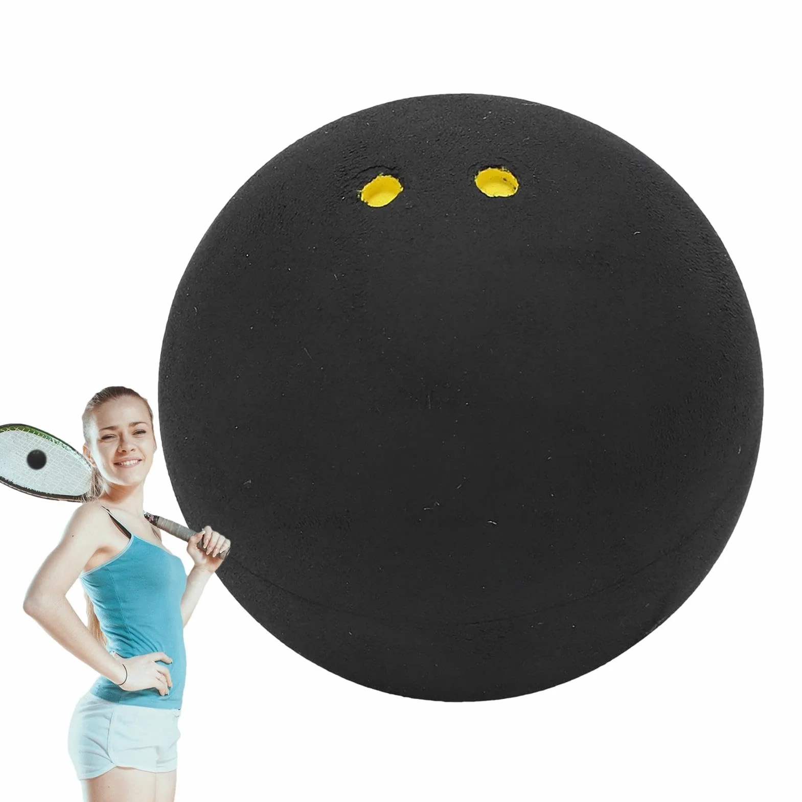 Pelotas de squash doble punto amarillo 38 mm competición velocidad lenta