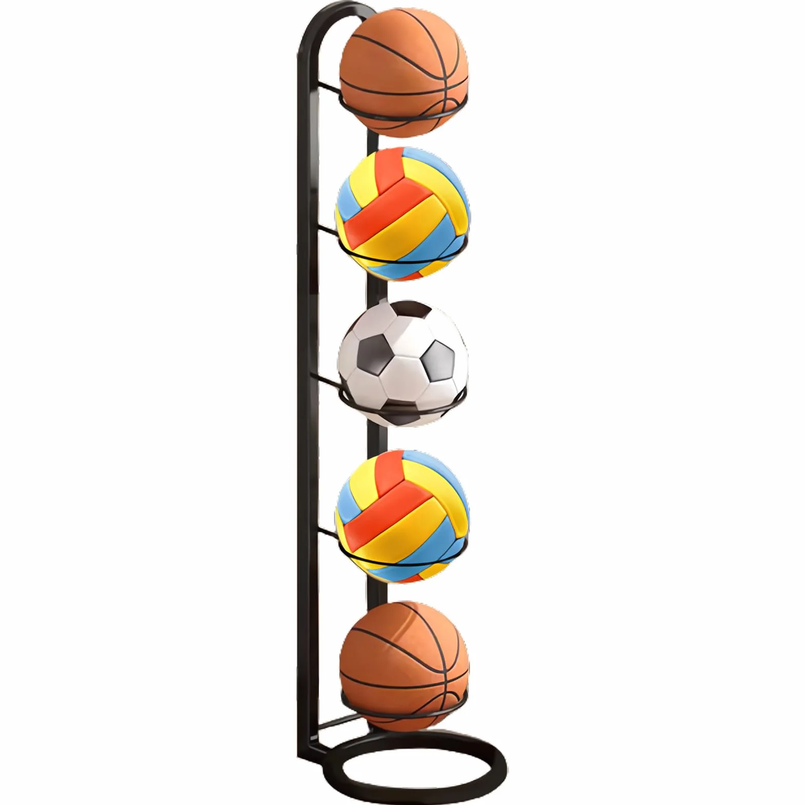 Estantería de 5 niveles para baloncesto, fútbol, voleibol y rugby