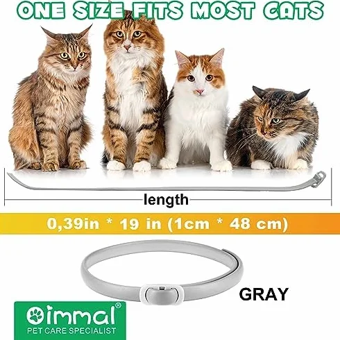 Collar Antipulgas y Garrapatas para Gatos - 4pcs Antiparasitario, Protección 24 Meses, Talla Única, Ajustable e Impermeable