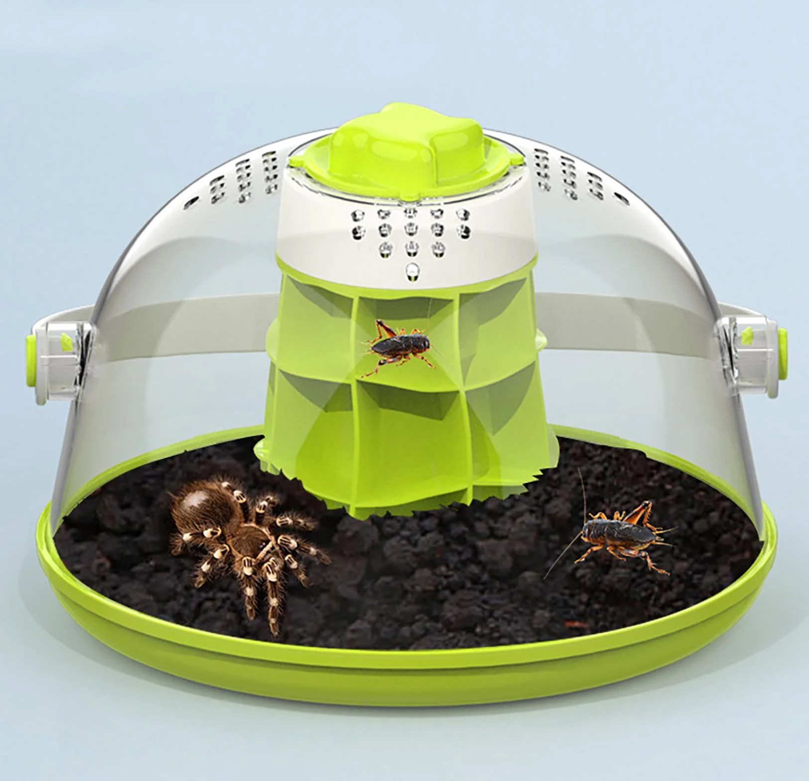 Caja multifuncional de observación y cría de caracoles, hábitat educativo para mascotas, 23 x 19,5 x 13,5 cm, material ABS + PC, fácil de limpiar, bien ventilado, adecuado para gusanos de seda
