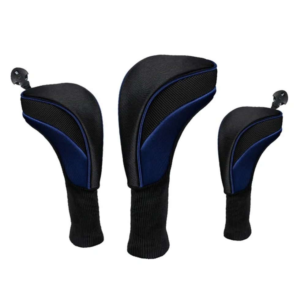 Fundas para cabeza de palos de golf, juego de 3 fundas de hierro con etiqueta intercambiable