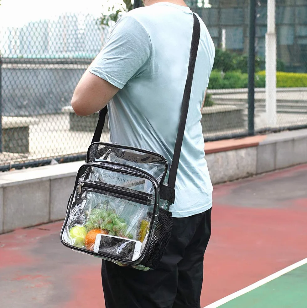 Bolso transparente aprobado por estadio con correa ajustable para conciertos