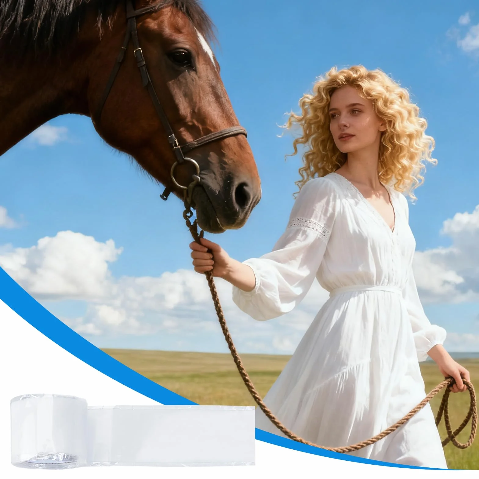 NICENEEDED 3 Rollo de Banda para Embutir Bocados de Caballo, Cinta Elástica de Silicona de 2.5cm X 1 m para Proteger la Broca de Caballos, Ideal para Equinos Y Ecuestres.